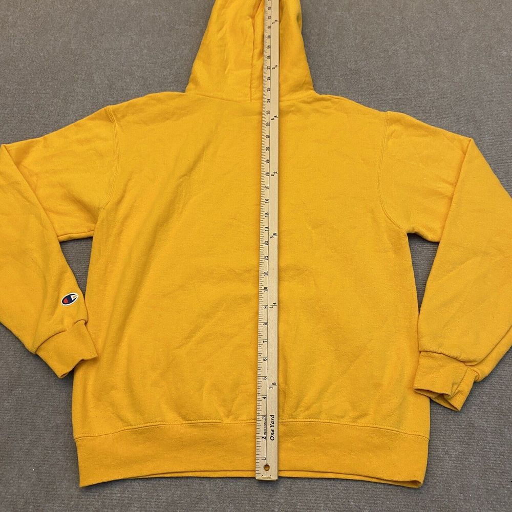 West Virginia Sweater Sweatshirt Mens Small Yellow Champion Eco Hoodie - Picture 9 of 10